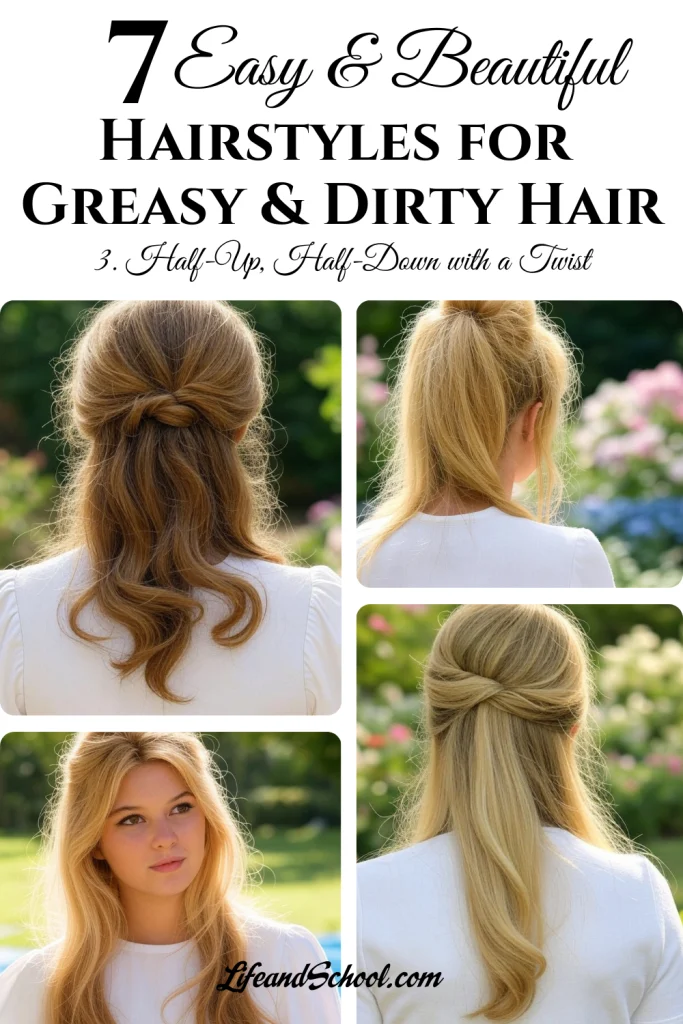 Half-Up Half-down Dirty hair hairstyles